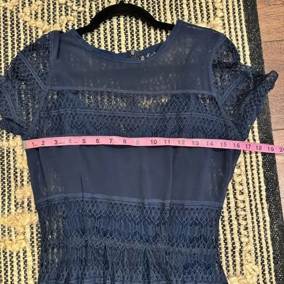 BodyFrock shapewear navy blue lace midi dress self portrait 6 wedding guest