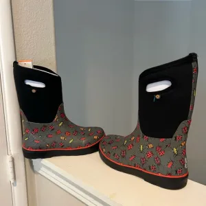 Bogs Rainboot Gray Grey Bugs Kids Boots Shoes  Youth Size 6 Outdoor Waterproof
