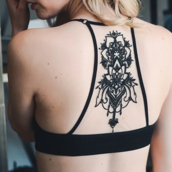 boho minimalist racerback bralette floral Seamless