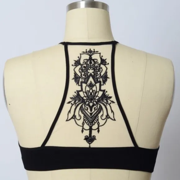 Boho minimalist racerback Floral bralette