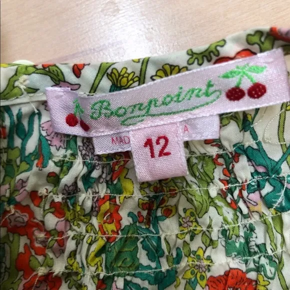 Bonpoint girls dress size 12 light cotton floral