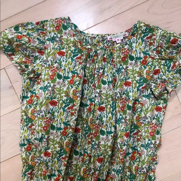 Bonpoint girls dress size 12 light cotton floral