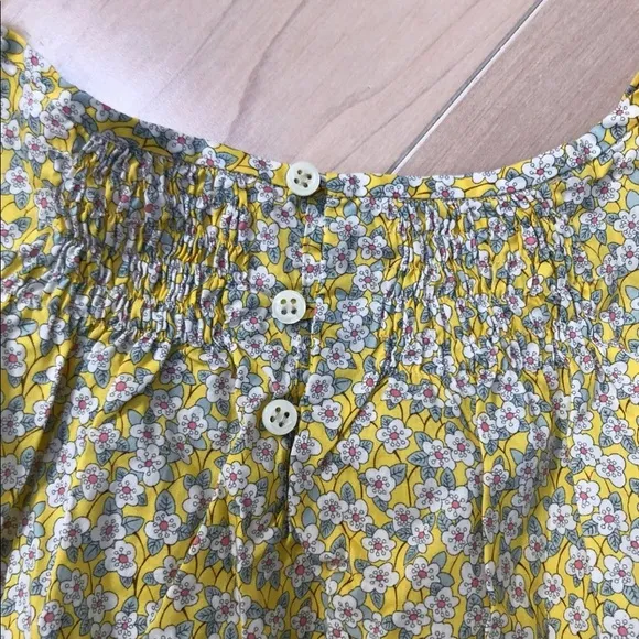 Bonpoint girls thin cotton floral smocked dress 8