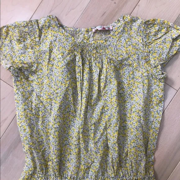 Bonpoint girls thin cotton floral smocked dress 8