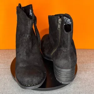 Born Alondra Black Tassle Fringe Distressed Bootie Zip Size 6 EU 36.5