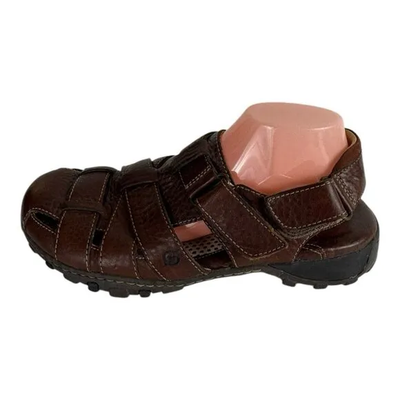BORN Mens Cabot Sandal Size 11 Brown Fisherman Leather Weave Outdoor Shoes