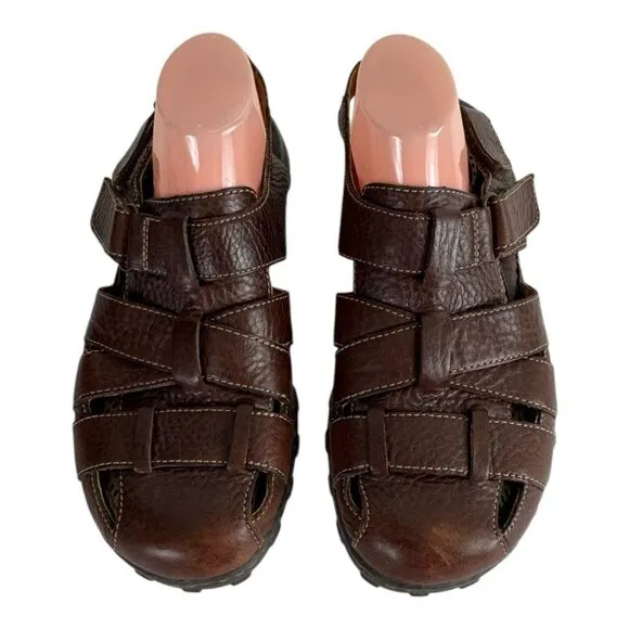 BORN Mens Cabot Sandal Size 11 Brown Fisherman Leather Weave Outdoor Shoes