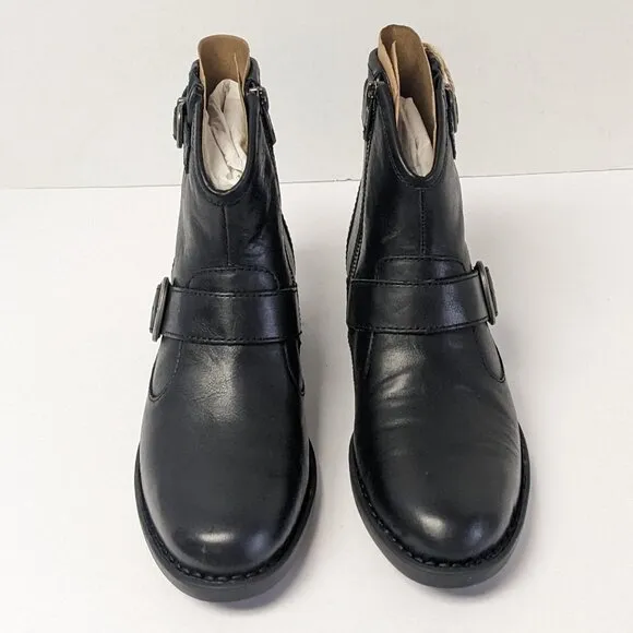 Born Regis Ankle Boots, Black Leather, Women's 6 M