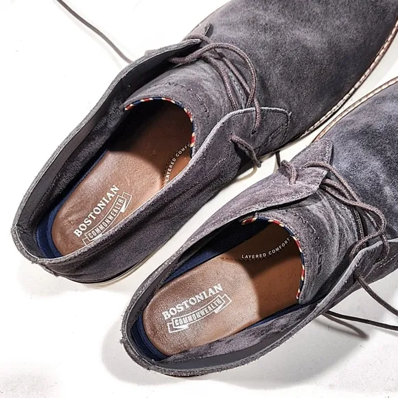 Bostonian Mens Dezmin Mid Chukka Boots Gray Suede Size 12 M US Ankle Shoes 16501