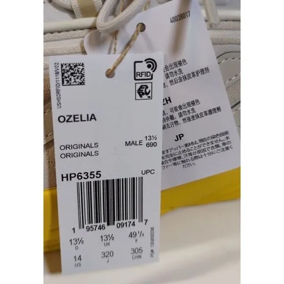 Brand New Mens Adidas Ozelia 'Aluminum Bold Gold' Athletic Sneakers Size 14