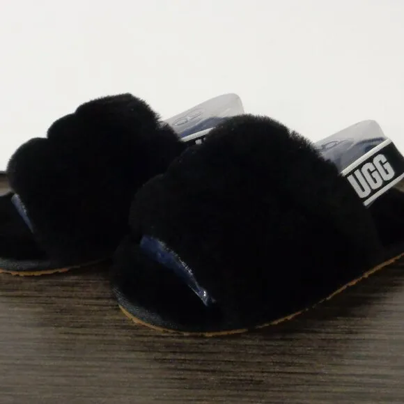 Brand New UGG T Fluff Yeah Slide. Black Sz 8 New In Box T/1098579T F53