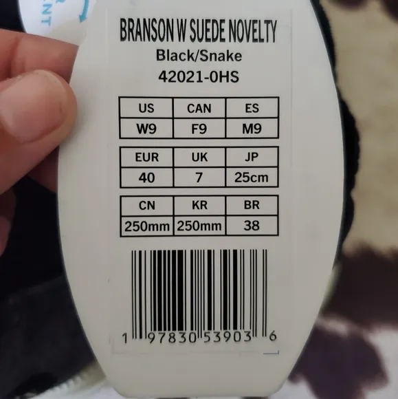 Branson W Suede Novalty Snakeskin Size 9