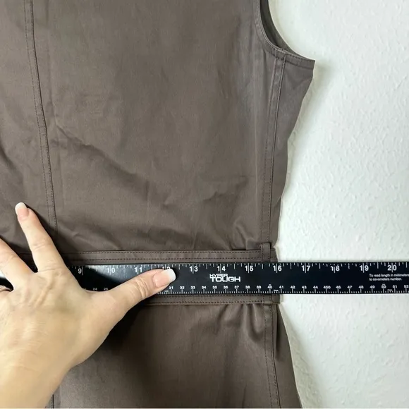 Brioni Sleeveless Midi Trench Dress Womans size 12 EU 46 Brown Luxury Couture