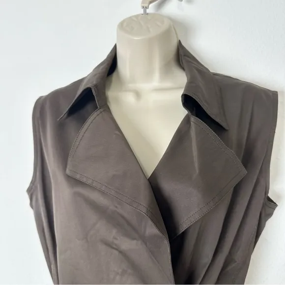 Brioni Sleeveless Midi Trench Dress Womans size 12 EU 46 Brown Luxury Couture