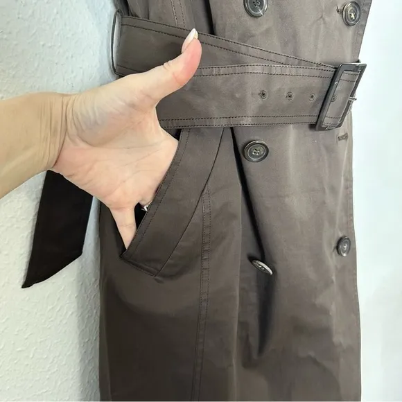 Brioni Sleeveless Midi Trench Dress Womans size 12 EU 46 Brown Luxury Couture
