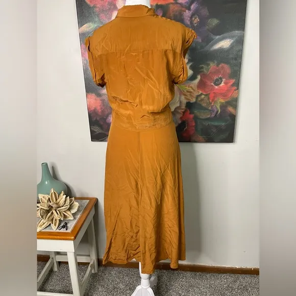 Broadway and Broome Madewell silk Midi Fit &amp; Flare Dress 4 Career Minimalist