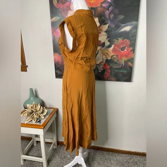 Broadway and Broome Madewell silk Midi Fit &amp; Flare Dress 4 Career Minimalist
