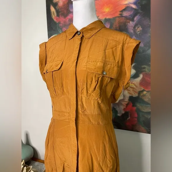 Broadway and Broome Madewell silk Midi Fit &amp; Flare Dress 4 Career Minimalist