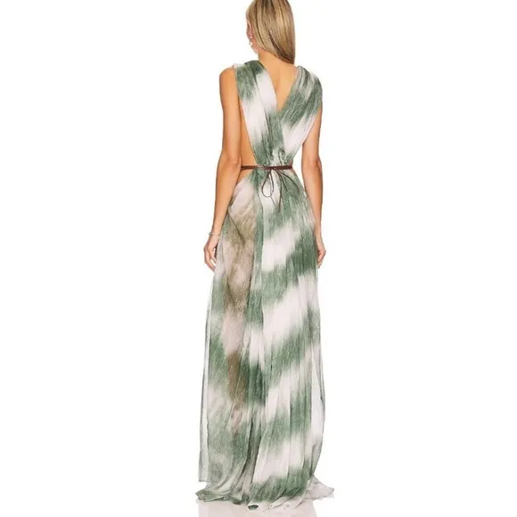 Bronx and Banco Solana Maxi Dress Green Women’s Size Small (4) Long Resort Gown