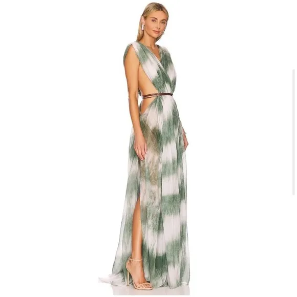Bronx and Banco Solana Maxi Dress Green Women’s Size Small (4) Long Resort Gown
