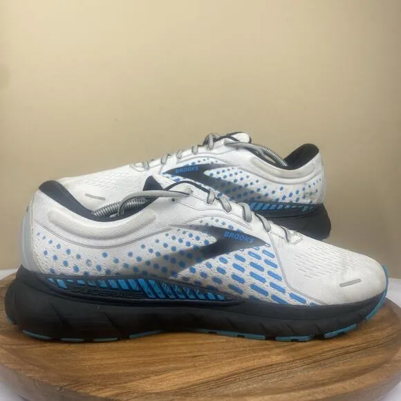 Brooks Adrenaline Gts 21 White Atomic Blue Mens White Blue Size 13 Running Shoes