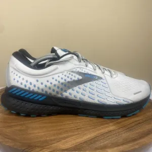 Brooks Adrenaline Gts 21 White Atomic Blue Mens White Blue Size 13 Running Shoes