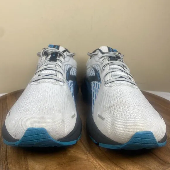 Brooks Adrenaline Gts 21 White Atomic Blue Mens White Blue Size 13 Running Shoes