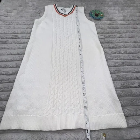 Brooks Brothers Girls Large White Cable‎ Knit Tennis Dress Luxury Suprima Cotton
