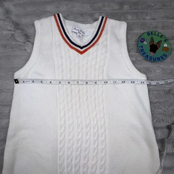 Brooks Brothers Girls Large White Cable‎ Knit Tennis Dress Luxury Suprima Cotton