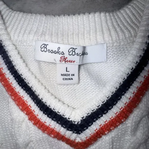 Brooks Brothers Girls Large White Cable‎ Knit Tennis Dress Luxury Suprima Cotton