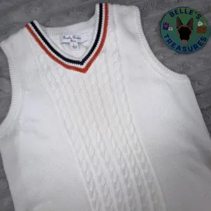 Brooks Brothers Girls Large White Cable‎ Knit Tennis Dress Luxury Suprima Cotton