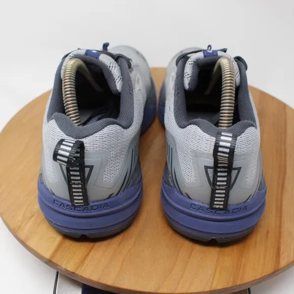 Brooks Shoes Mens 8 Cascadia 15 Sneakers Gray Blue Trail Running Outdoor Comfort