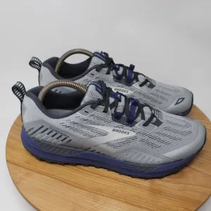 Brooks Shoes Mens 8 Cascadia 15 Sneakers Gray Blue Trail Running Outdoor Comfort