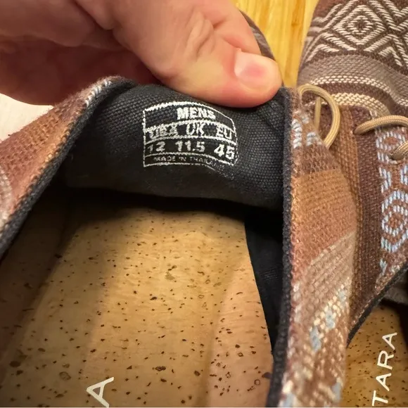 Brown Cloth Oxfords with Geometric Pattern - EUC