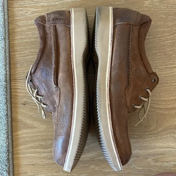 Brown vibram tan leather work boots/shoes