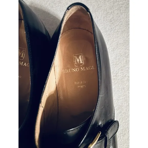 Bruno Magli Italian Men's Leather Monk Strap Perforated Dress Shoes M 13 Career