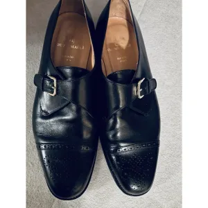 Bruno Magli Italian Men's Leather Monk Strap Perforated Dress Shoes M 13 Career