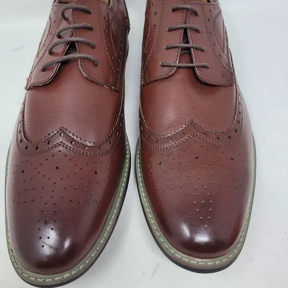 Bruno Marc Mens Cordovan Brown Wingtip Brogue Dress Shoes Size US 14 EU 48 New