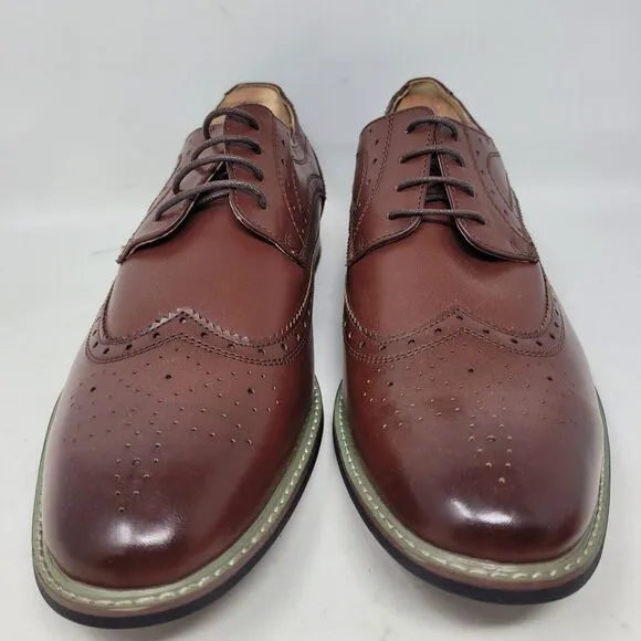 Bruno Marc Mens Cordovan Brown Wingtip Brogue Dress Shoes Size US 14 EU 48 New