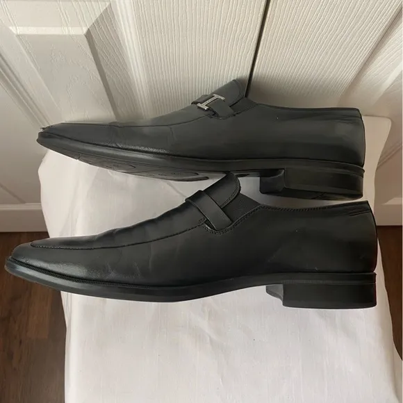 BRUNOMAGLI Pivetto Black Leather Dress Loafer SZ 11.5