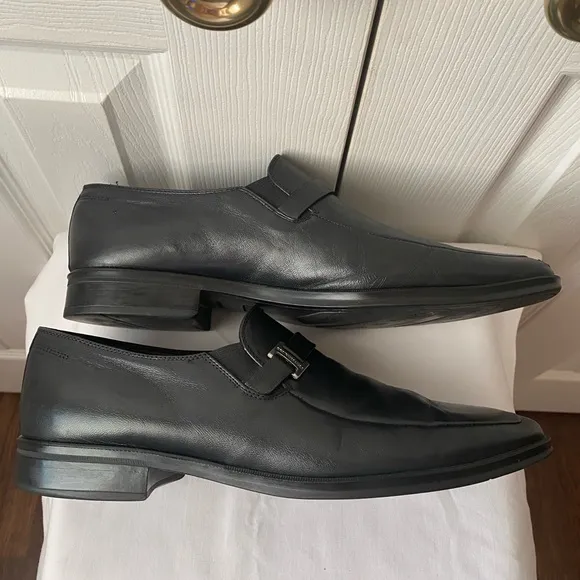 BRUNOMAGLI Pivetto Black Leather Dress Loafer SZ 11.5