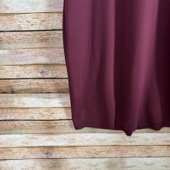 Bryn Walker Maroon Phillipa Long Sleeve Lagenlook Pocket Minimalist Maxi Dress S