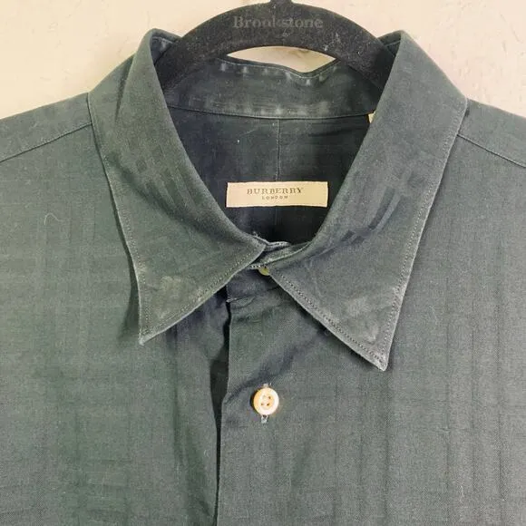 BURBERRY BRIT Shirt Button Down Dress Shirt Imprinted‎ Material Luxury Workwear