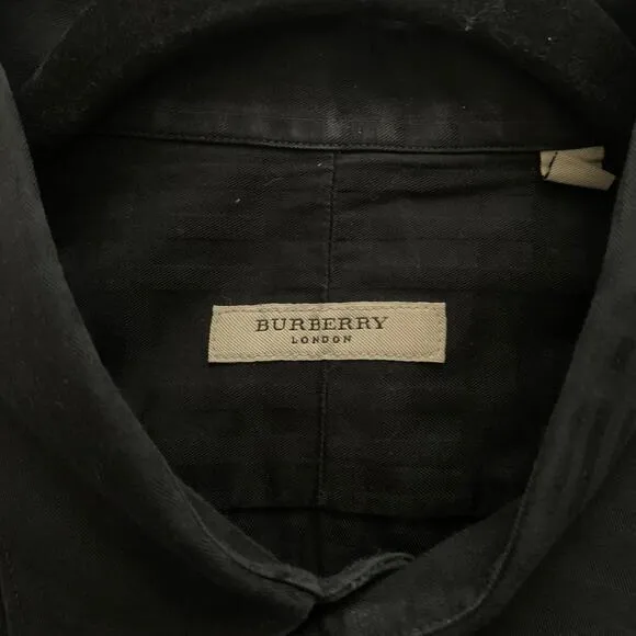 BURBERRY BRIT Shirt Button Down Dress Shirt Imprinted‎ Material Luxury Workwear