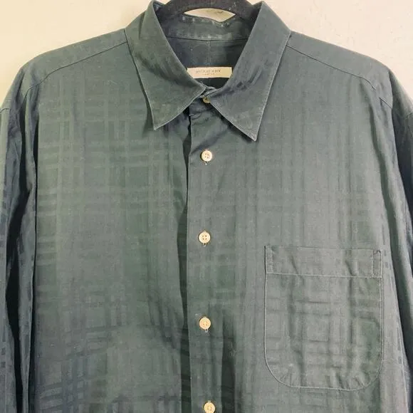 BURBERRY BRIT Shirt Button Down Dress Shirt Imprinted‎ Material Luxury Workwear
