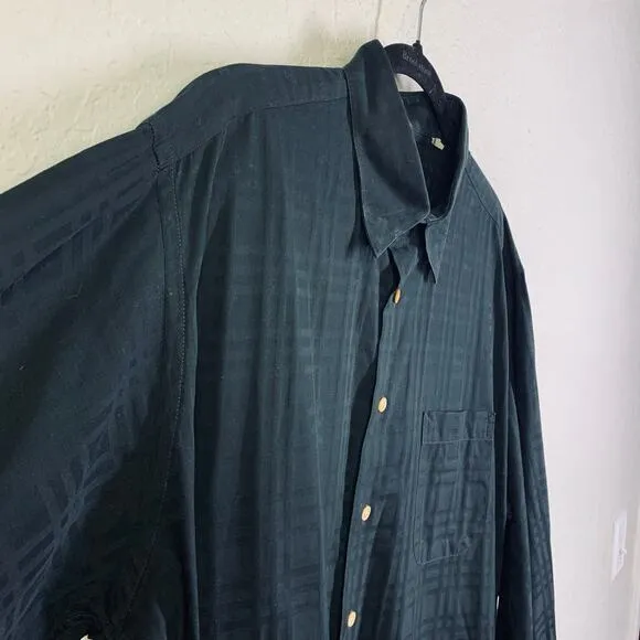BURBERRY BRIT Shirt Button Down Dress Shirt Imprinted‎ Material Luxury Workwear