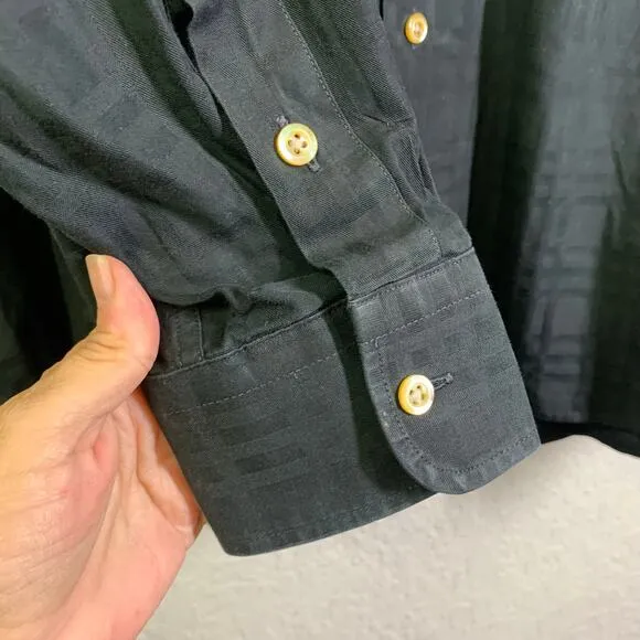 BURBERRY BRIT Shirt Button Down Dress Shirt Imprinted‎ Material Luxury Workwear