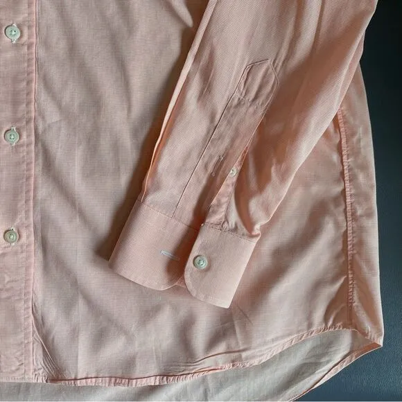 Burberry London Multicolor Apricot Dress Shirt Quiet Luxury Size L