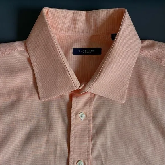 Burberry London Multicolor Apricot Dress Shirt Quiet Luxury Size L