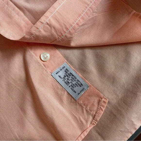 Burberry London Multicolor Apricot Dress Shirt Quiet Luxury Size L